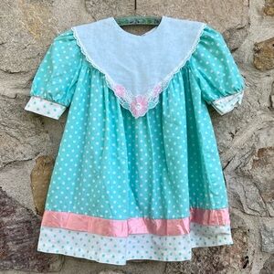 Vintage kids 90s polka dot dress size 6